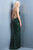 Scala - 47542 Fully Embellished Strapless V Neck Backless Sheath Dress In Green