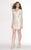 Scala - 47693 V-Neck Beaded Embellished Short Dress in White