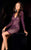 Scala - 47693 V-Neck Beaded Embellished Short Dress in Purple