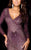 Scala - 47693 V-Neck Beaded Embellished Short Dress in Purple