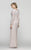 Scala - 48312 V-Neck Beaded Stripes Evening Dress in Pink