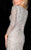 Scala - 48312 V-Neck Beaded Stripes Evening Dress in Silver