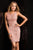 48708 Illusion Neckline Beaded Cocktail Dress