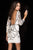 Scala - 48750 Bateau Beaded Patterned Mini Dress in White