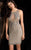 Scala - 48753 Intricate Illusions Beaded Cocktail Dress in Gray