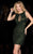 Scala - 48753 Intricate Illusions Beaded Cocktail Dress in Green