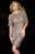 Scala - 48762ML Beaded and Sequined Cocktail Dress in Silver