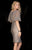 Scala - 48762ML Beaded and Sequined Cocktail Dress in Silver