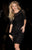 Scala - 48762ML Beaded and Sequined Cocktail Dress in Black