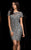 Scala - 48777 Short Sleeved Beaded Cocktail Dress in Gray