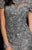 Scala - 48777 Short Sleeved Beaded Cocktail Dress in Gray