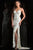 48679 Sequined V Neck Dress with Slit