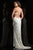 48679 Sequined V Neck Dress with Slit