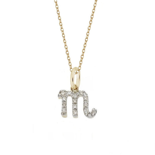 Scorpio Diamond Zodiac Charm Necklace