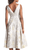 Adrianna Papell - 41889270 Tea-Length Jacquard Floral Print Dress in Silver and Floral