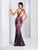 Clarisse - 3585 Sequined Halter Ombre Sheath Dress in Pink