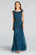 Adrianna Papell - 61923560 Lattice Cap Sleeve Trumpet Gown in Blue