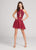 Ellie Wilde - EW21838S Front Illusion Cutout Halter Cocktail Dress In Red
