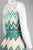 Sharagano - 3W5S17AY3 Chevron Patterned Sheath Dress in Green