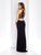 Clarisse - 3495 Sleeveless Beaded Halter Sheath Dress in Black