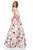 Sherri Hill - 51964 Two Piece Lace Bateau Floral Print Ballgown In White and Print