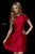 Sherri Hill - 52182 Cap Sleeve Satin A-Line Short Dress In Red