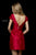 Sherri Hill - 52182 Cap Sleeve Satin A-Line Short Dress In Red