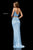 Sherri Hill - 52329 Beaded Two Piece V-Neck Dress with Slit In Blue