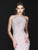 Sherri Hill - 50380 Embellished Halter Sheath Dress With Strappy Back In Pink and Silver