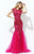 Sherri Hill - 50516 Illusion Neckline Cap Sleeve Beaded Mermaid Dress In Pink and Red