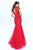 Sherri Hill - 50516 Illusion Neckline Cap Sleeve Beaded Mermaid Dress In Pink and Red