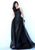 Sherri Hill - 50768 Applique Bateau Sheath Dress With Overskirt In Black