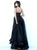 Sherri Hill - 50768 Applique Bateau Sheath Dress With Overskirt In Black