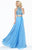 Sherri Hill - 50809 Two Piece Beaded High Neckline Chiffon Dress In Blue