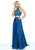 Sherri Hill - 50809 Two Piece Beaded High Neckline Chiffon Dress In Blue