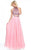 Sherri Hill - 50809 Two Piece Beaded High Neckline Chiffon Dress In Pink