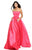 Sherri Hill - 50812 Strapless A Line Satin Dress with Beaded Pockets In Red and Pink