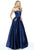 Sherri Hill - 50812 Strapless A Line Satin Dress with Beaded Pockets In Blue