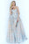 Sherri Hill - 50837 Floral Applique Pageant A Line Dress In Neutral and Blue