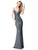 Sherri Hill - 50860 Fully Beaded Deep V-neck Sheath Dress In Gray