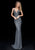 Sherri Hill - 50860 Fully Beaded Deep V-neck Sheath Dress In Gray