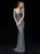 Sherri Hill - 50860 Fully Beaded Deep V-neck Sheath Dress In Gray