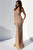 Sherri Hill - 50860 Fully Beaded Deep V-neck Sheath Dress In Neutral and Silver