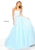 Sherri Hill - 50864 Strapless Trailing Foliage Ballgown In Blue and White