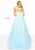 Sherri Hill - 50864 Strapless Trailing Foliage Ballgown In Blue and White
