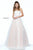 Sherri Hill - 50864 Strapless Trailing Foliage Ballgown In Neutral and White