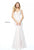 Sherri Hill - 50938 Long Plunging Lace Fitted Trumpet Dress In White and Neutral