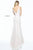 Sherri Hill - 50938 Long Plunging Lace Fitted Trumpet Dress In White and Neutral