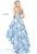 Sherri Hill - 51097 Strapless Printed High Low A-line Dress In Blue and Print
