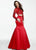 Sherri Hill - 51107 Beaded Two Piece High Neck Winter Formal Dress In Red